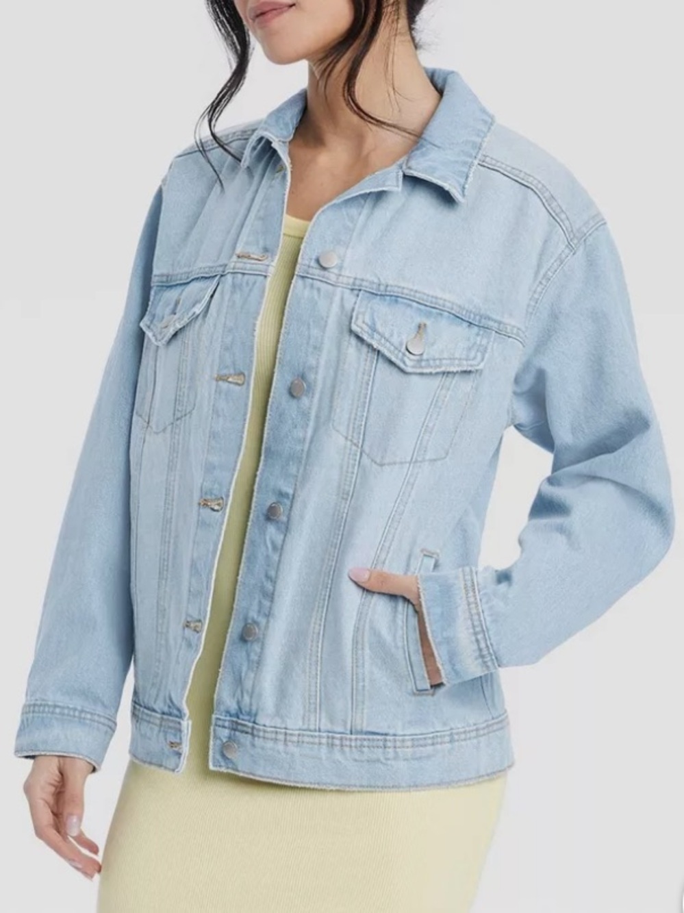 Universal Thread Light Wash Denim Jacket 100% Cotton Size XL